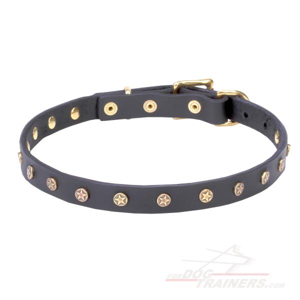 Dog collar made of full grain genuine leather