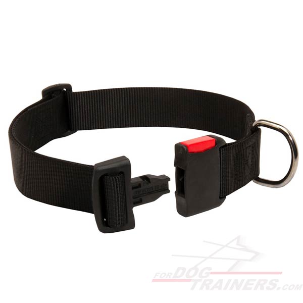 Dog Collar Nylon Adjustable Strap with Plastic Buckle