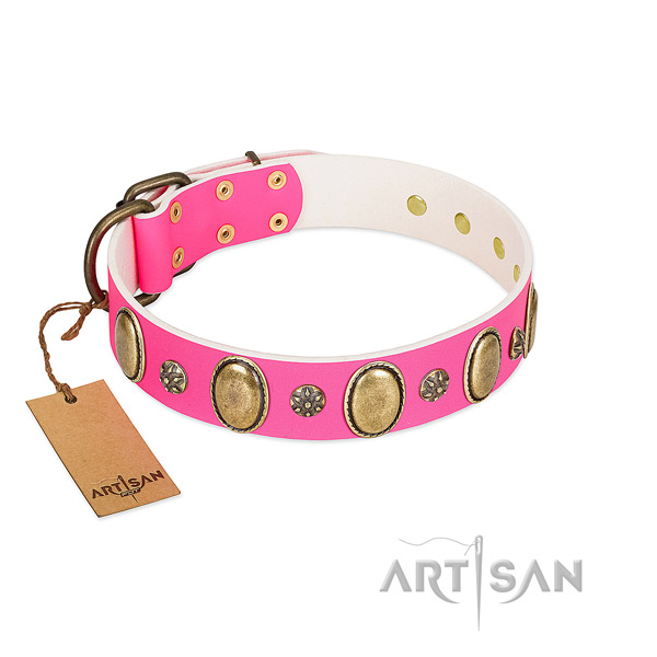 Non-toxic FDT Artisan leather dog collar is totally harmless