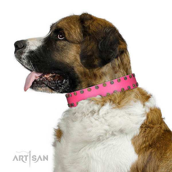 Artisan leather Moscow Watchdog collar for perfect control