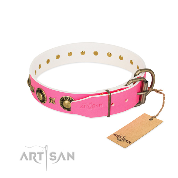 Reliable FDT Artisan leather dog collar