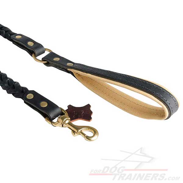 Rustproof Snap Hook of Leather Dog Leash