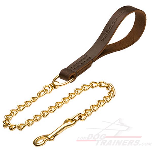 HS Dog Leash with Leather Handle