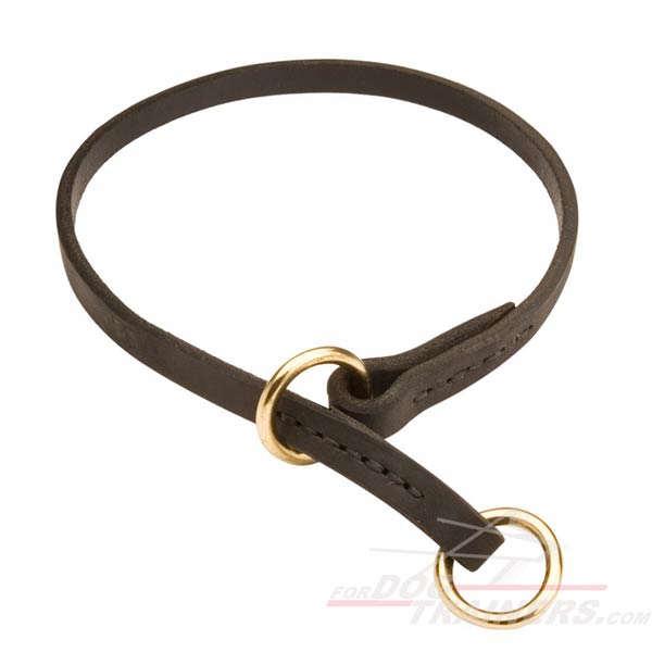 Choke leather dog  collar