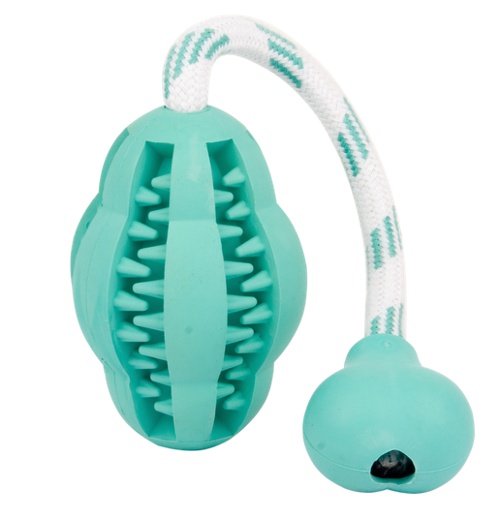 Training dog toy on string with toggle