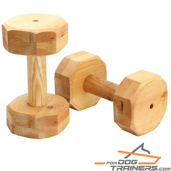 Wooden dog dumbbell for professional training